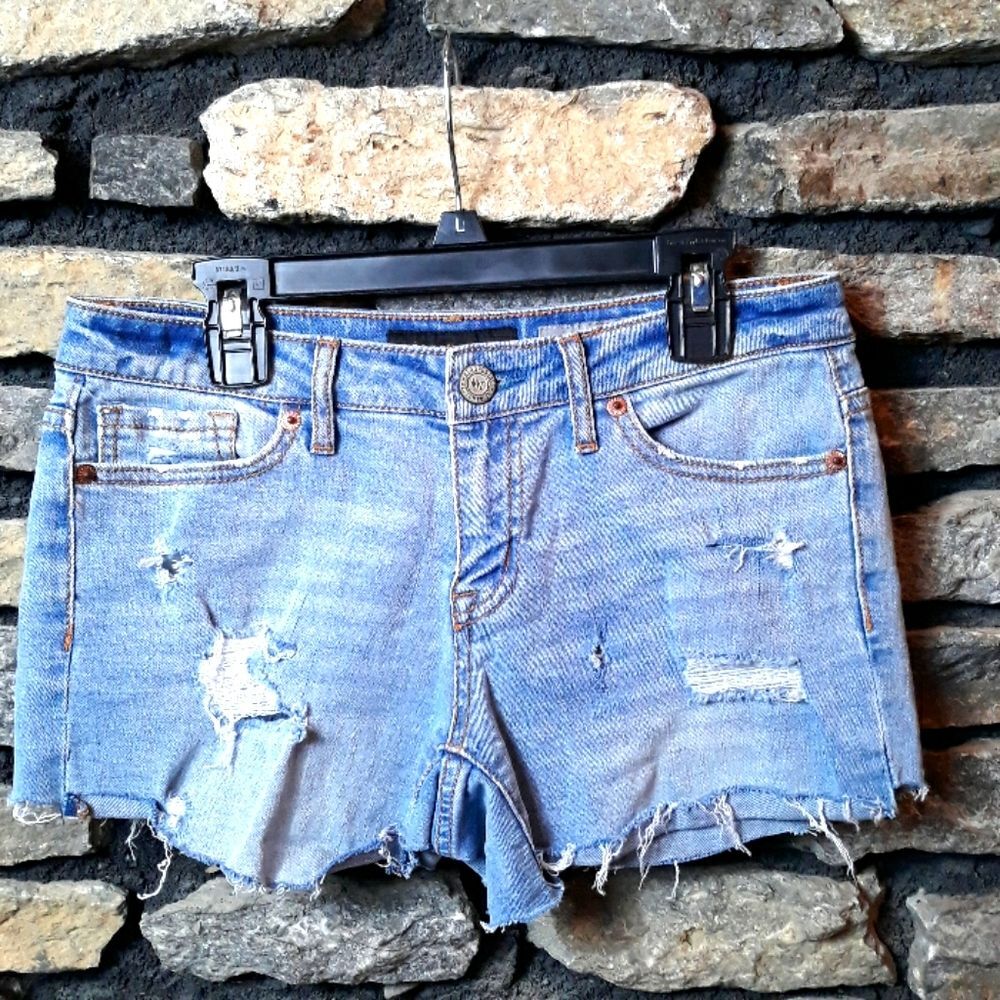 Aeropostale midi upcycled Jean shorts sz 2